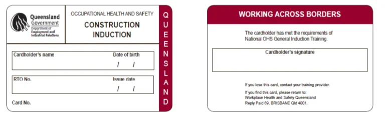 Example QLD White Card